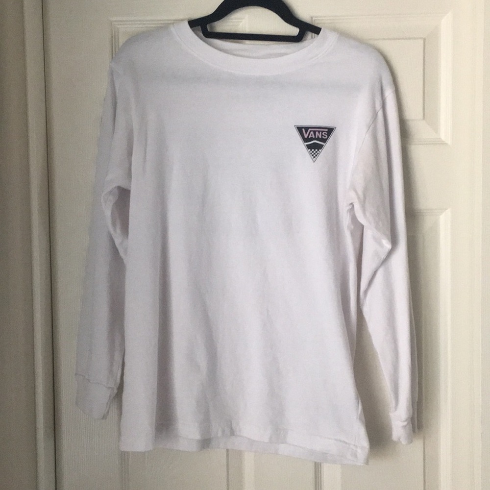White Long Sleeve Vans shirt